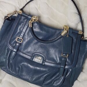 Coach Dark Blue Leather Shoulder Bag